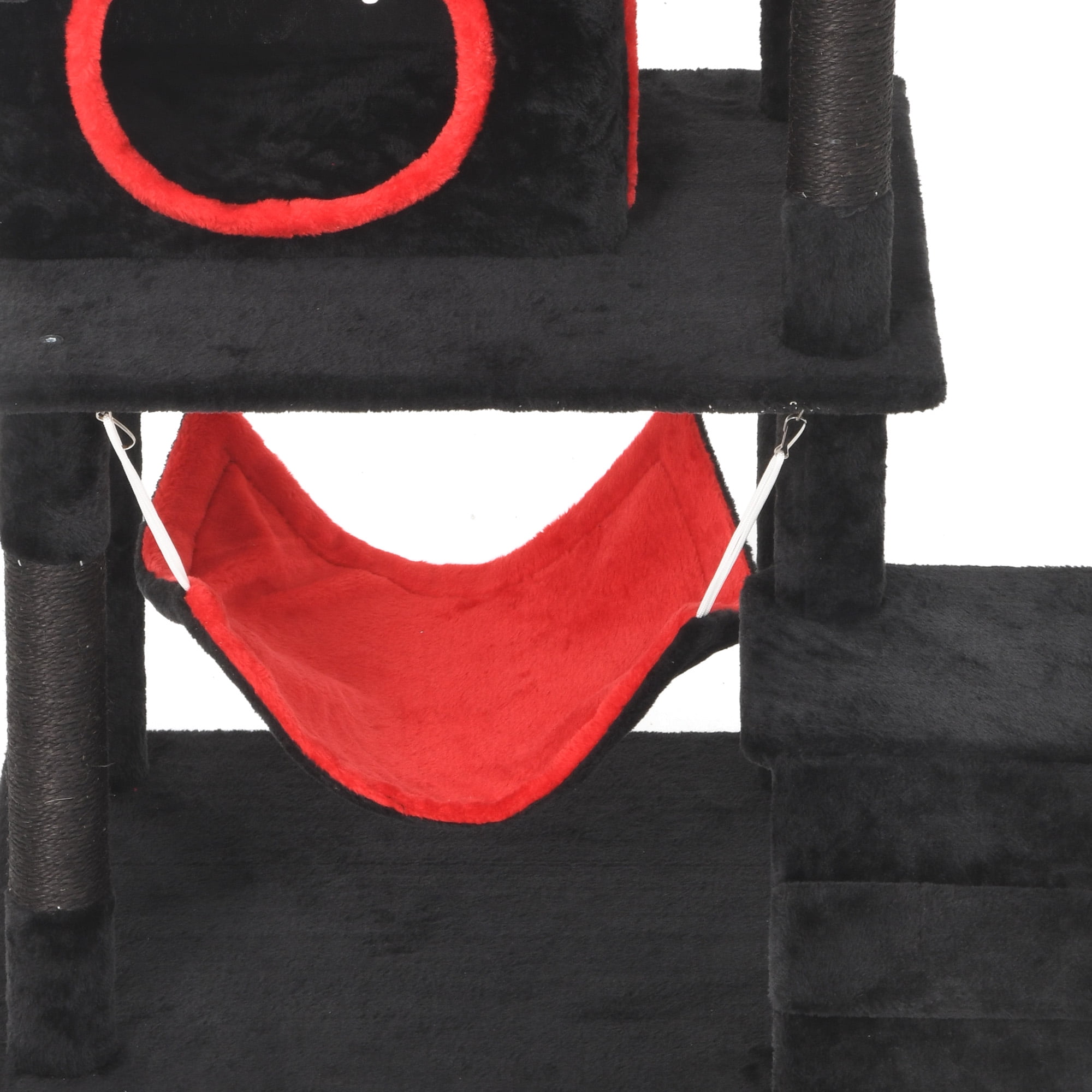 Uforic 63in Gothic Cat Tree with Coffin Bed, Tall Halloween Cat Tower for Indoor Cats with Top Perch & Sisal Scratching Posts, Black
