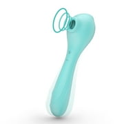 Tracy's Dog Clitoral and G Spot Sucking Vibrator with 10 Suction and Vibration Patterns, Dildo Vibrator Clitoral Stimulator Adult Sex Toy for Women, Teal blue