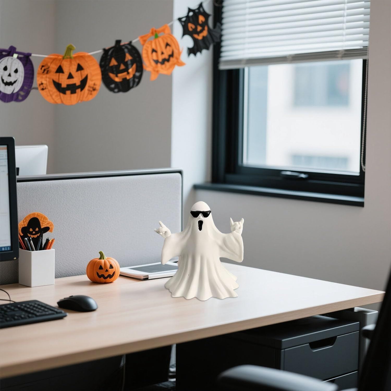 Handmade Resin Ghost Figurines for Halloween Home Decor and Gift Collection