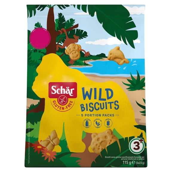 Dr Schar Gluten Free Wild Biscuits 3 Years 115g, Imported from Britain