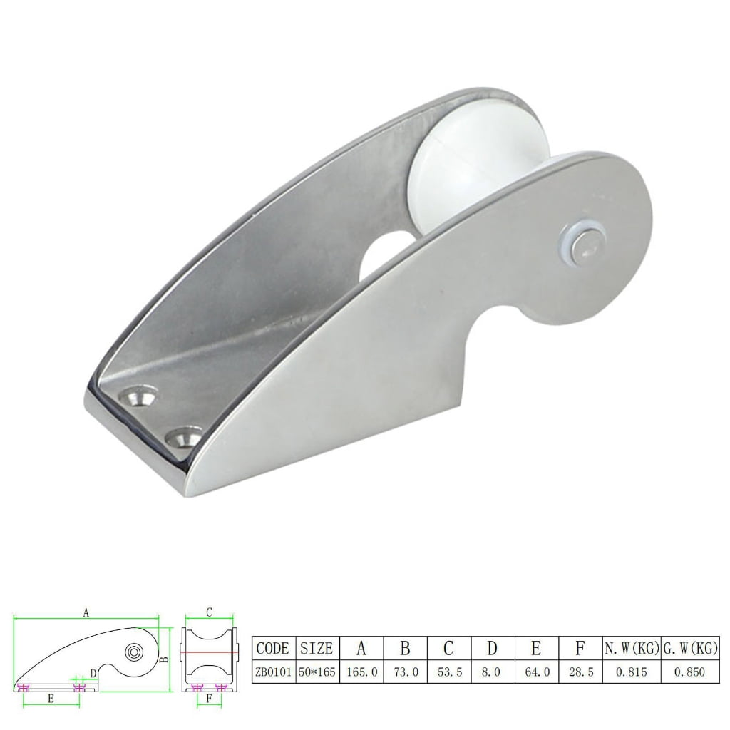 BQBQERT Stainlee Yacht Bow Roller Marine Kayak Roller Holder Mount Heavy Duty Accessory Marine Trailer 50x165mm