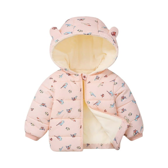 Zshosam Jacket for Girls Baby Boy Winter Fleece Coat Toddler Puffer Jacket Infant Girl Outerwear Clothes Size 4T 5T,(Pink 4-5 Years)