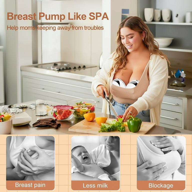 Wearable Breast Pump, Electric Hands-Free Breast Pumps with 2 Modes, 12  Levels, LCD Display, Portable and Quiet Breastfeeding with 19/21/24mm  Flange