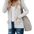 thumbnail image 3 of Long Sleeve Cardigan For Women Fall Open Front Button Cardigan With Pockets Casual Duster Lightweight Cardigan Sweater Button down Cardigan Sweaters for Women Large Sweaters for Women plus Size Long, 3 of 7