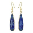 thumbnail image 2 of Unique Blue Lapis Lazuli Long Teardrops Gold-Plated Silver Dangle Earrings, 2 of 5
