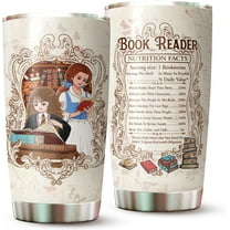 Book Lover Tumbler - Stainless Steel Insulated Drinking Cup - 20 oz - for Hot and Cold Drinks - Gift for Book Readers, Nerd, Bookworms