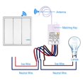 thumbnail image 4 of Kit de interruptor de luces inalámbrico para exteriores e interiores, control remoto inteligente, no requiere cableado en la pared para ventiladores de techo, lámparas, fácil de usar., 4 of 5