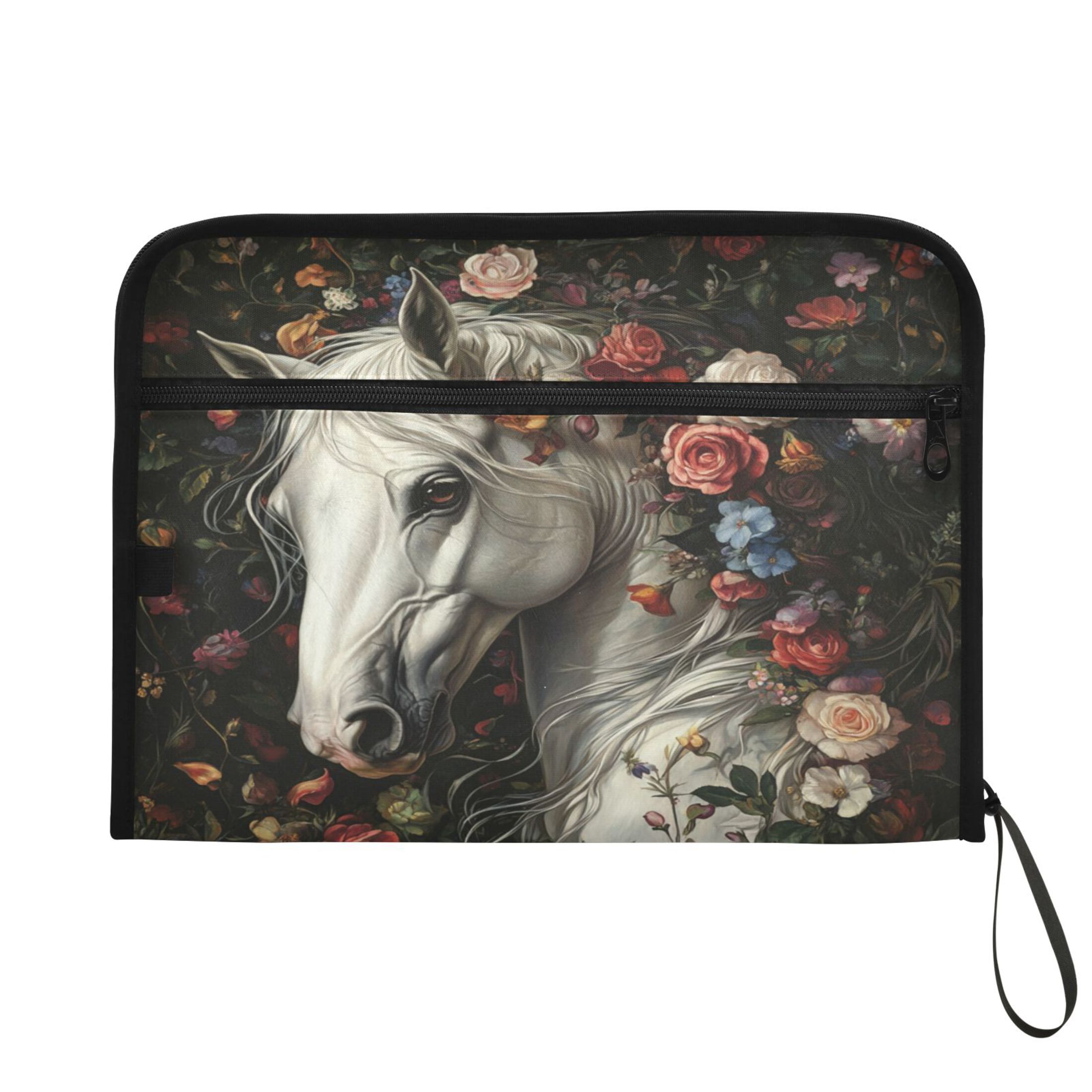 WOBOGO Rose Of Horse Expanding File Folder Letter Size Accordion Filing Organizer 13 Pocket Separate Organ Pocket