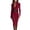 Wine, variant on Women's Slim Fit Waist Belt Midi Dress, Knee Length Bodycon Dress for Office, Formal Events, Stretchy Fabric with Adjustable Belt, Elegant Style,Black S