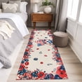 thumbnail image 4 of Independence Day 2'x6' Runner Rugs for Hallway Kitchen Bedside Non Slip Washable, Patriotic Gnomes USA Flag Flowers Retro Entryway Rug Runners with Rubber Backing, Long Carpet Runner for Laundry Room, 4 of 8