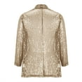thumbnail image 5 of Brglopf Women's Sequins Blazer Long Sleeve Sparkle Open Front Jacket Shawl Collar Cardigan Casual Jacket, 5 of 6