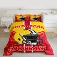 thumbnail image 2 of Homewish Yellow Red Full Size Comforter Sets,Rugby Theme Bedding Comforter Set,Football Game Bedding Sets For Kids,Breathable Home Decor Reversible,3-Piece, 2 of 8