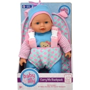 Dolls To Play 13in Soft Baby Doll with Pink Backpack Carrier, Lifelike Weighted Body, Machine Washable, Ages 3+