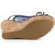 thumbnail image 5 of Sandalias De Cuña Tacones De Plataforma De Madera Lazo De Encaje Para Mujeres Azul profundo 41, 5 of 6