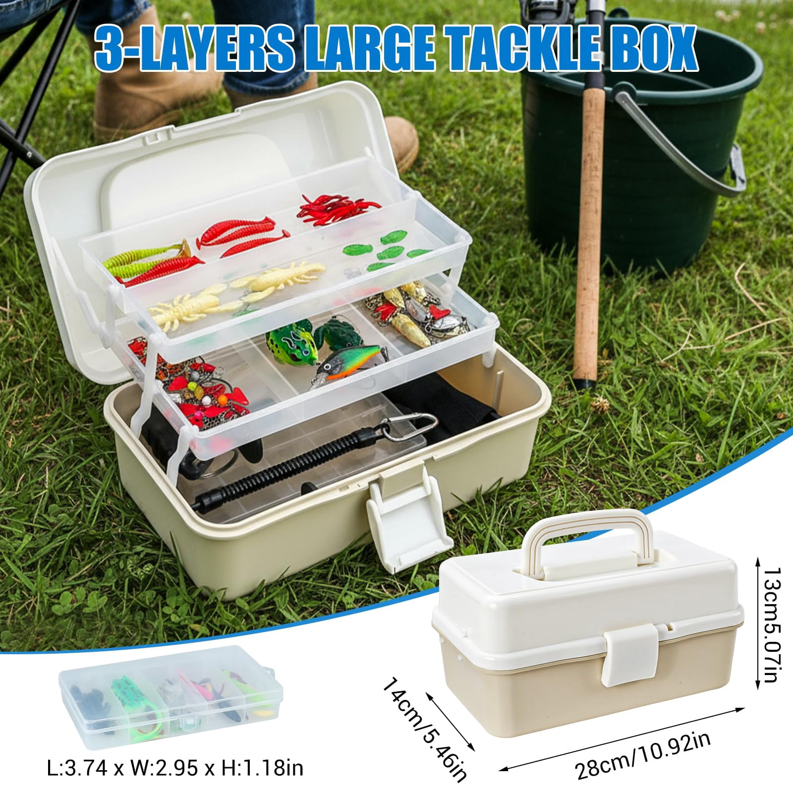 Layers Fishing Tackle Box  213pcs Lures Kit With Small Tool Containing Weights Scale Lip Clip Hook Remover Accessories Gear For Beginners Men Adults