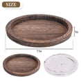 thumbnail image 2 of Deago Rustic Wooden Serving Tray - Round Wood Butler Decorative Tray Vintage Centerpiece Candle Holder Trays Farmhouse Ottoman Tray for Coffee Table Countertop Home Decor, 2 of 7