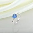 thumbnail image 5 of CAUER India 14K White Gold Plated Simulated Aqua Blue Moissanite Heart Halo Ring – D–E Color, VVS2 Clarity, Engagement & Anniversary Jewelry, 5 of 5