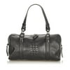 Pre-Owned Bottega Veneta Intrecciato Shoulder Bag Calf Leather Black