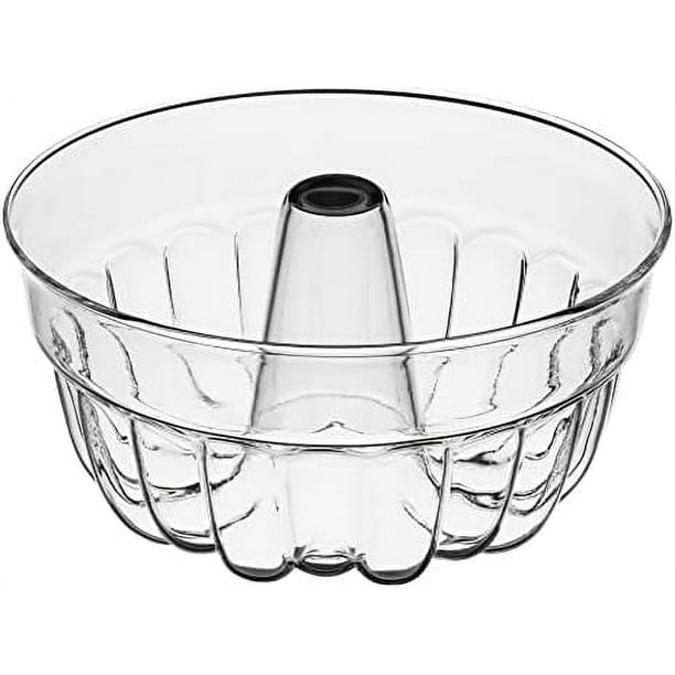 Simax Fluted Bundt Cake Pan Clear Glass Baking Pan Flan Mold, 1.4 Quarts