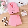 thumbnail image 2 of Outfit for Girls 3T Little Child Girls Suit Undershirt Jacket Camisole Bottoming Shorts Summer Fashion Casual Suit Z6-Pink, 2-3 Years, 2 of 7
