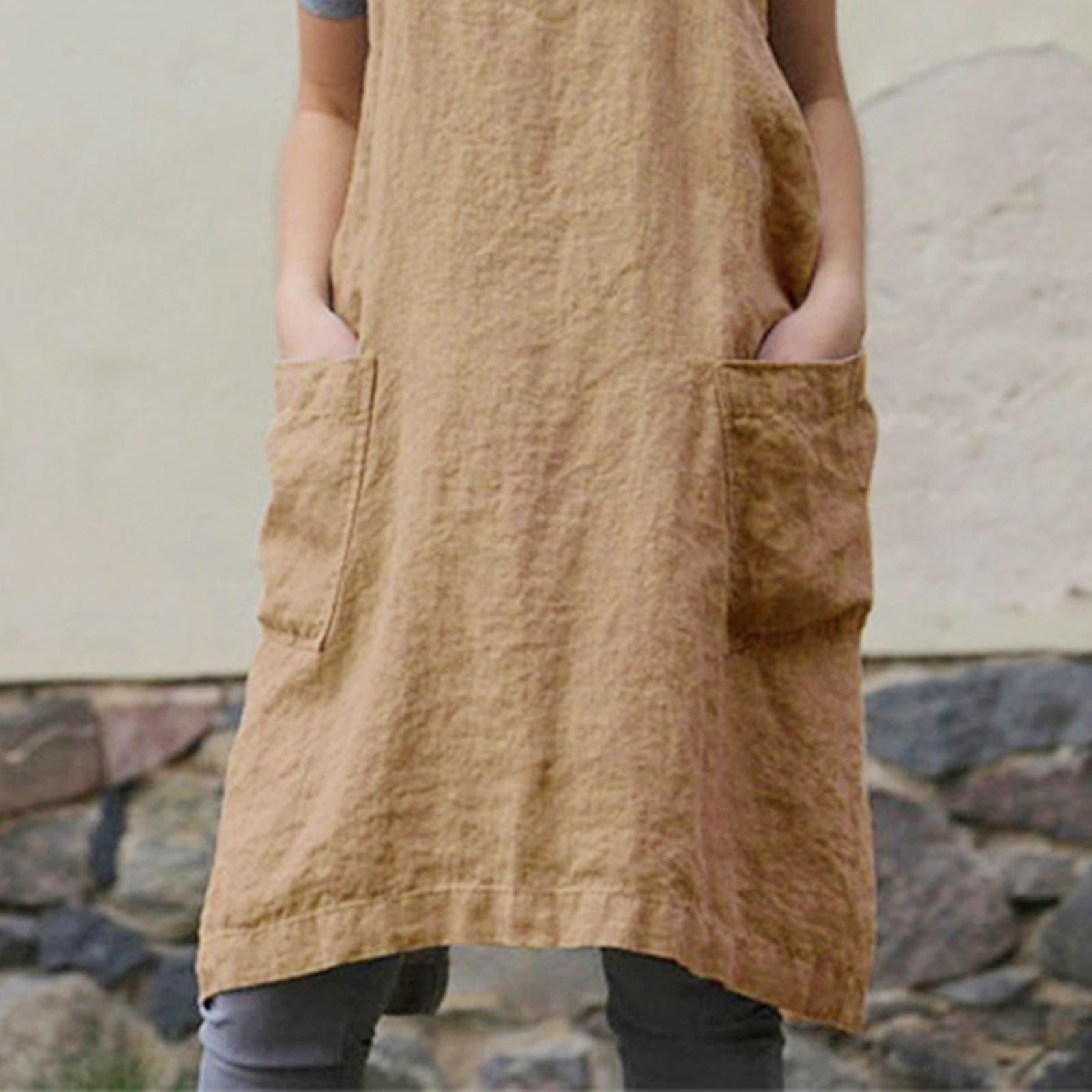 Fiocias 2Pcs Soft Baking Apron with Large Pocket Barista Pinny Painting Gardening restaurant house kitchen Women Men Wife