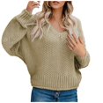 thumbnail image 1 of Puntoco suéter de invierno para mujer nuevo suéter de punto suelto europeo americano con cuello en V abrigo superior para mujer liquidación de Navidad Puntoco Puntoco-1700, 1 of 6