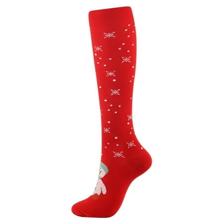 

YWDJ Knee High Socks for Women Unisex Adults Women Cartoon Christmas Print 3D Socks Warm Pressure Stockings D
