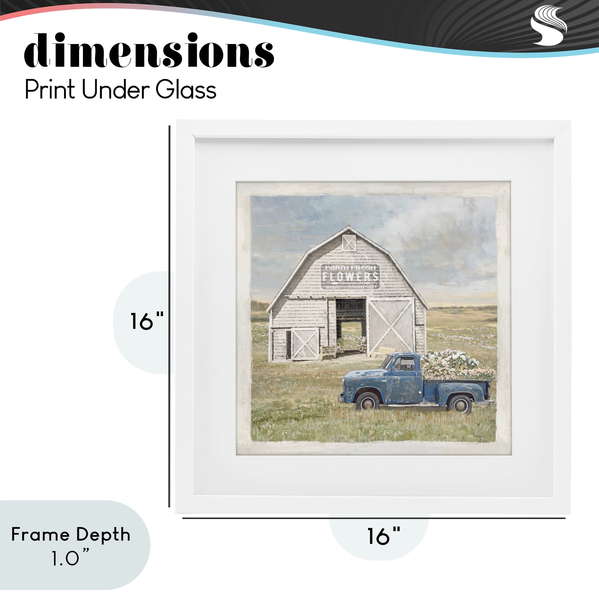 Stupell Industries Rustic Flower Barn White Framed Print Under Glass, design by Amber Sterling