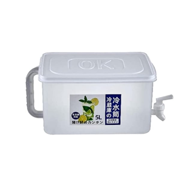 (5L, embalaje de cartón) hervidor de agua fría con grifo refrigerador hervidor de agua fría casa de verano limonada botella de cerveza fría hervidor de agua helada tetera de frutas de gran capacidad