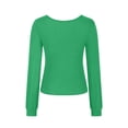 thumbnail image 4 of Womens Fall Clothes, Square Neck Tops for Women Fall Casual Slimming Fit Solid Color Cropped Long Sleeve Shirts T-Shirts, 4 of 4