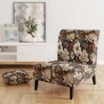 thumbnail image 2 of Designart "Elegance In Rustic Brocade I" Brown Floral Upholstered Accent Chair - Cottage Arm Chair For Living Room, 2 of 7
