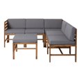 thumbnail image 2 of Acacia Modulaire 6 Pièces - 5 Places + Pouf - Marron, 2 of 12