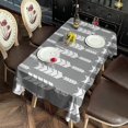 thumbnail image 2 of Grey and White Arrow Feather Pattern Rectangle Tablecloth 60"x102",Waterproof Polyester Rectangle Table Cloth, Wipeable Spillproof Polyester Tablecloth for Dining, Camping, Indoor and Outdoor, 2 of 6