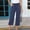 Navy, variant on Outfmvch Summer Pants for Women Linen Palazzo Trousers Cropped Trouser Capris Drawstring with Pockets Women High Waisted Wide Leg Palazzo Pants with Pockets Cotton Linen Pants Beige S-3XL