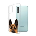thumbnail image 2 of WIRESTER Transparent Soft Gel TPU Clear Case Slim Protective Cover for Samsung Galaxy A03S 4G LTE (Not 5G) 6.5" 2021, Animal Black Tan German Shepherd Dog, 2 of 3