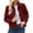 Wine, variant on DeHolifer Womens Jackets Casual Solid Color Cropped Coats Button Down Winter Shackets Wine L
