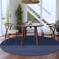 thumbnail image 3 of Navy Blue Striped Round Area Rug 6Ft Washable Circle Rugs for Bathroom Office, Vintage Stripes Ombre Non-Slip Carpet Floor Mats Indoor Outdoor Carpet Runner Aesthetic Home Decor, 3 of 8