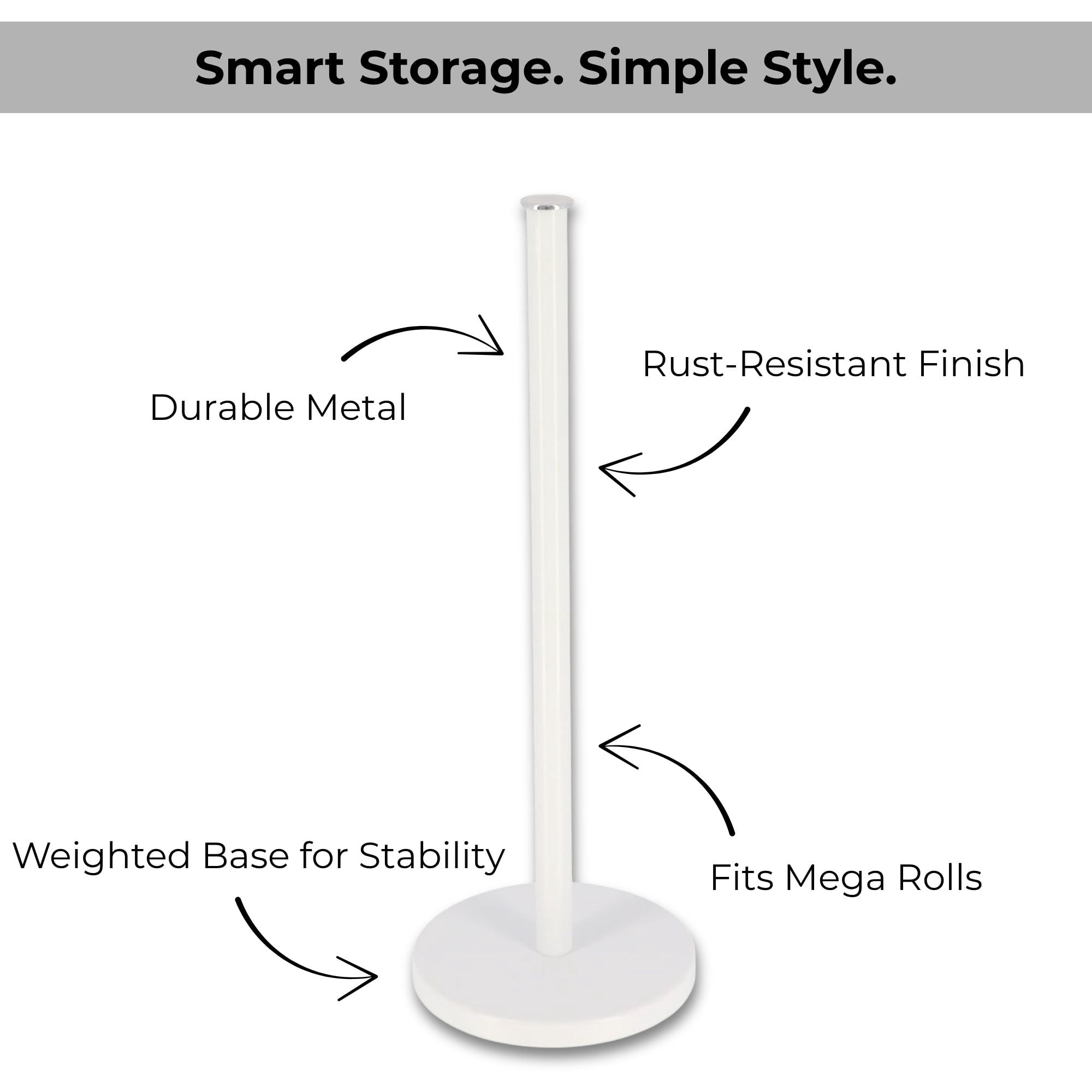 White Toilet Paper Holder Stand