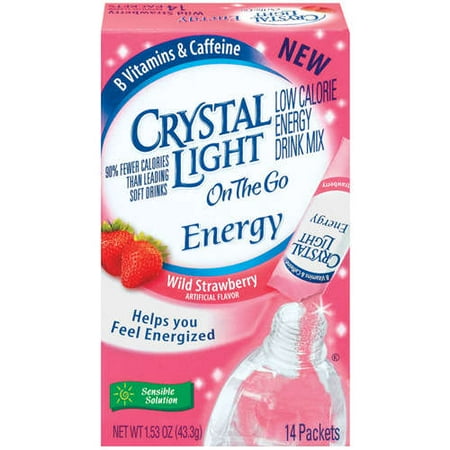 Crystal Light: On The Go Energy Wild Strawberry 1.53 Oz Energy Drink Mix, 14 ct
