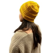 Snowmass Solid Bands Beanie in 100% Alpaca Knit Unisex Coldproof Elegant Hat