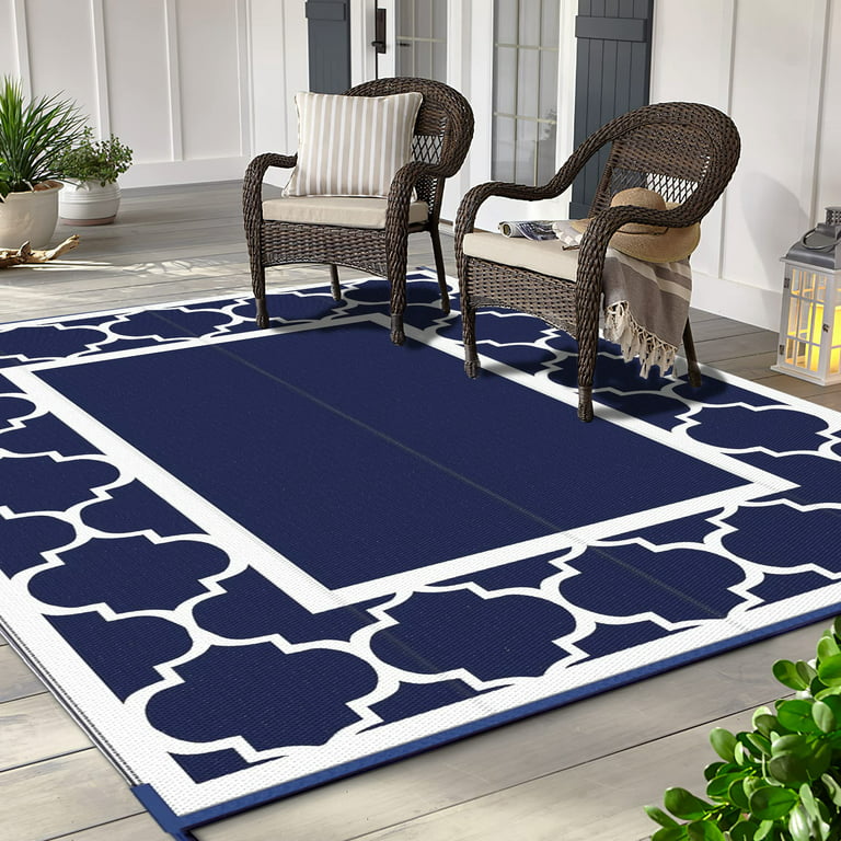 DEORAB Outdoor Rug for Patio Clearance,6'x9' Waterproof Mat