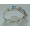 thumbnail image 4 of LBG 14k White Gold Cultured Pearl & Blue Topaz Womans Eternity Ring - Size 9.25, 4 of 6