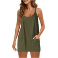 thumbnail image 2 of ZZwxWA Short Summer Dress for Women Strappy Athletic Romper Hot Shot Mini Dress Workout Onesie Outfits with Pockes 2025 Sales, 2 of 8