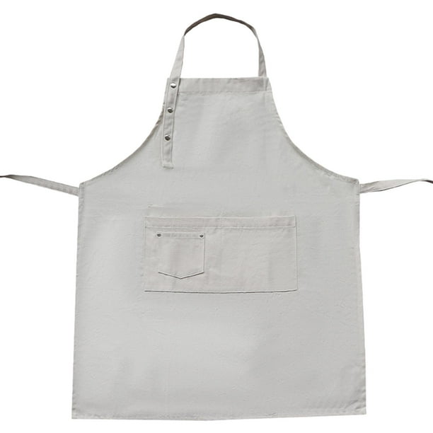 Delantal de cocina, delantal para barbacoa, tendedero, delantal de Chef, delantal con pechera, delantal de lavandería para sala de estar, suministros Blanco