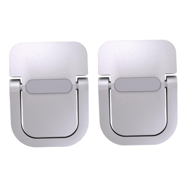 2 soportes para computadora portátil, portátiles, ajustables, con refrigeración, ligeros, elevadores de teclado, soporte de escritorio para Plata