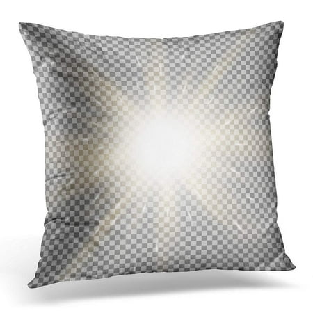 ECCOT Silver Shine Sunlight with Lens Flare Effect Shining Star on Golden Color White Abstract Pillowcase Pillow Cover Cushion Case 20x20 inch