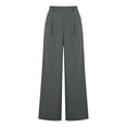 thumbnail image 4 of cocolona Womens Summer Casual High Waist Dress Pants Elastic Waist Straight Wide Leg Vacation Pants with Pockets, 4 of 5