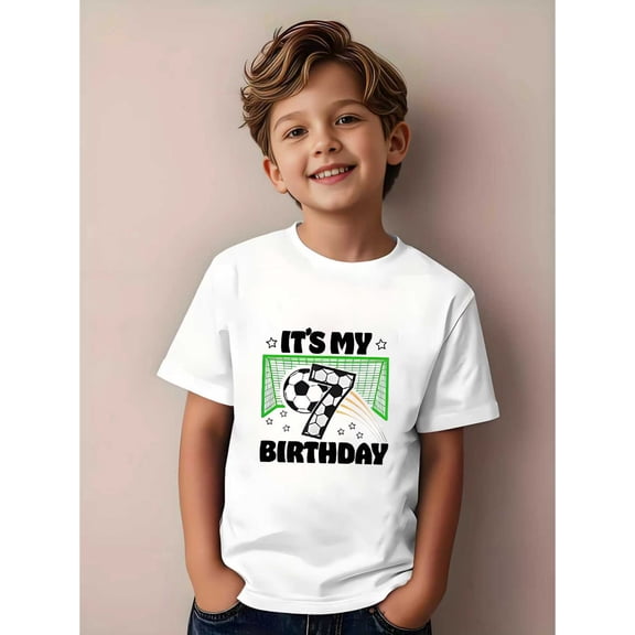 boys 7th birthday soccer celebration t shirt comfortable and soft short sleeve crew neck im 7 years old design