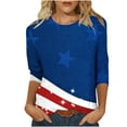 thumbnail image 1 of Birdeem T-Shirt Imprimé Mode pour Femmes Manches 3/4 Mi-Longueur Blouse Col Rond Hauts Décontractés, 1 of 1