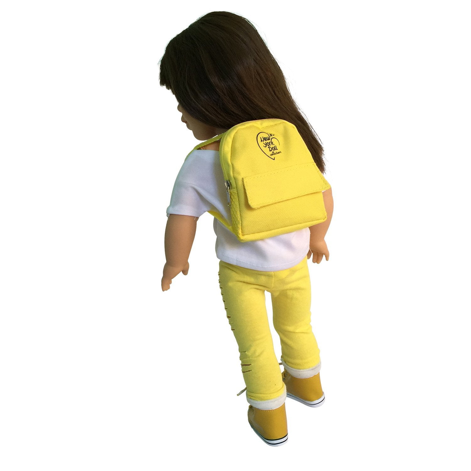 The New York Doll Collection Yellow Doll Backpack Fits 18 inch Dolls
